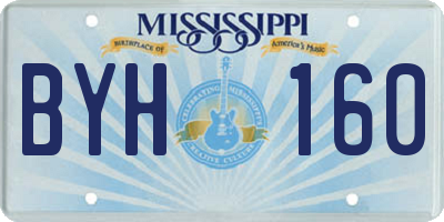 MS license plate BYH160