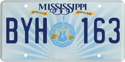 MS license plate BYH163