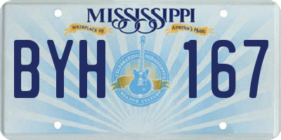 MS license plate BYH167
