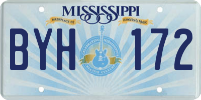 MS license plate BYH172