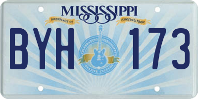 MS license plate BYH173