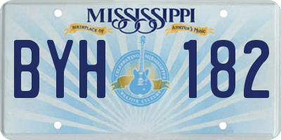 MS license plate BYH182
