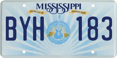MS license plate BYH183
