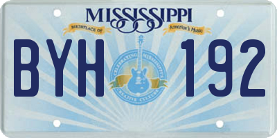 MS license plate BYH192