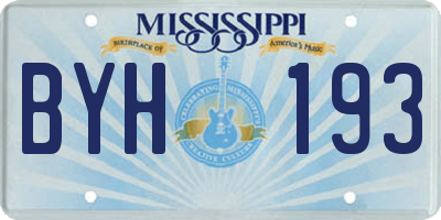 MS license plate BYH193