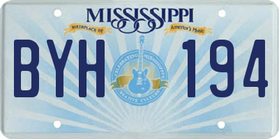MS license plate BYH194