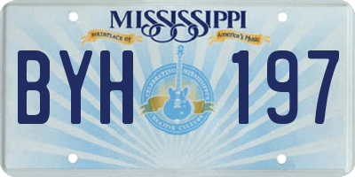 MS license plate BYH197