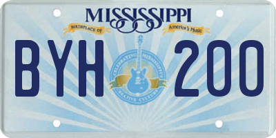 MS license plate BYH200