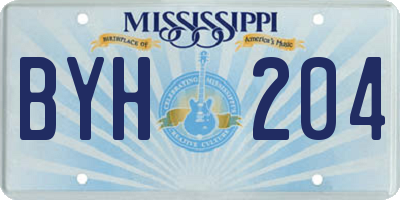 MS license plate BYH204