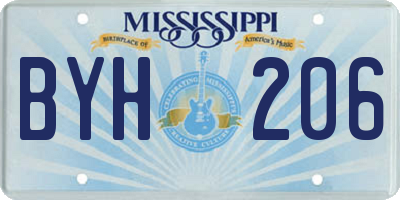MS license plate BYH206