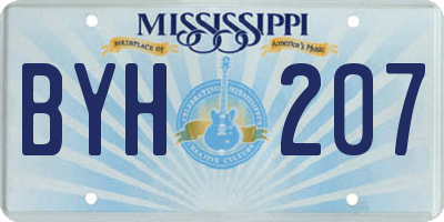 MS license plate BYH207