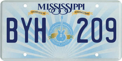 MS license plate BYH209