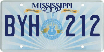 MS license plate BYH212