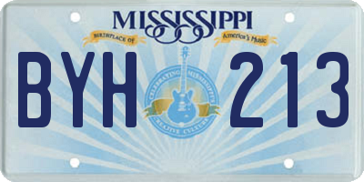 MS license plate BYH213