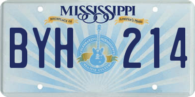 MS license plate BYH214