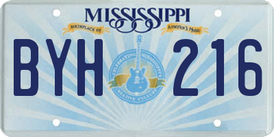 MS license plate BYH216