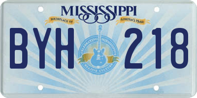 MS license plate BYH218