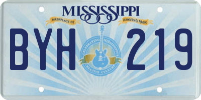 MS license plate BYH219