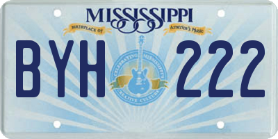 MS license plate BYH222