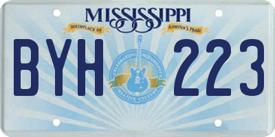 MS license plate BYH223