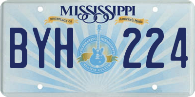 MS license plate BYH224