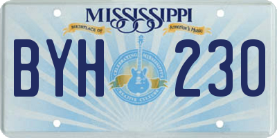 MS license plate BYH230