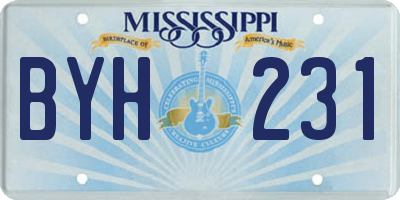 MS license plate BYH231