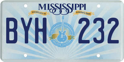MS license plate BYH232
