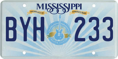 MS license plate BYH233