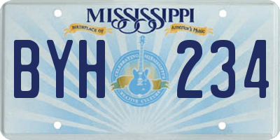 MS license plate BYH234