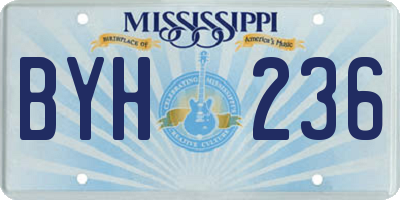 MS license plate BYH236