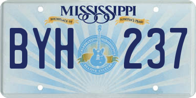 MS license plate BYH237
