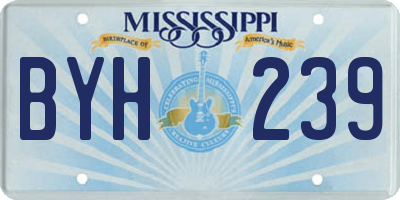 MS license plate BYH239