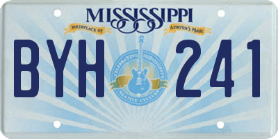 MS license plate BYH241