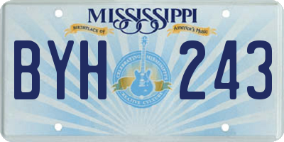 MS license plate BYH243