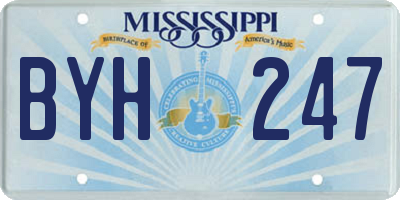 MS license plate BYH247