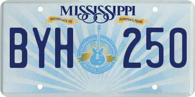 MS license plate BYH250