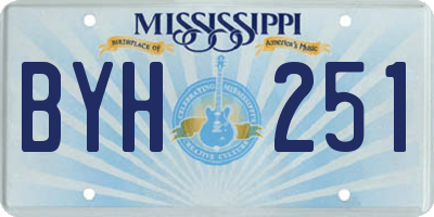 MS license plate BYH251