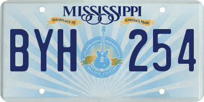 MS license plate BYH254