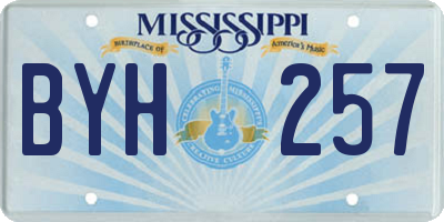 MS license plate BYH257