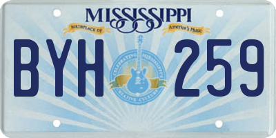 MS license plate BYH259