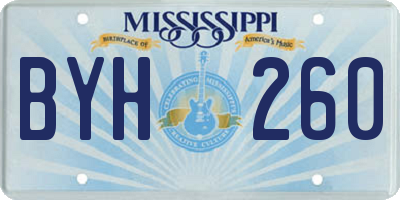MS license plate BYH260
