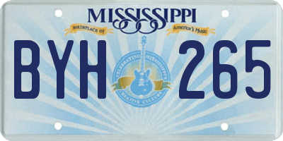 MS license plate BYH265