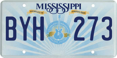 MS license plate BYH273