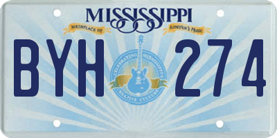 MS license plate BYH274