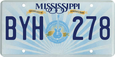 MS license plate BYH278