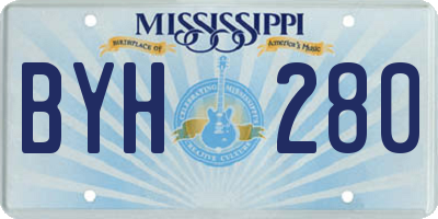 MS license plate BYH280
