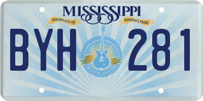 MS license plate BYH281