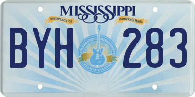 MS license plate BYH283
