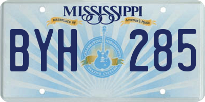 MS license plate BYH285